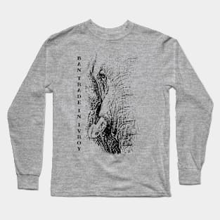 African Elephant "Ban Trade in Ivory" Long Sleeve T-Shirt